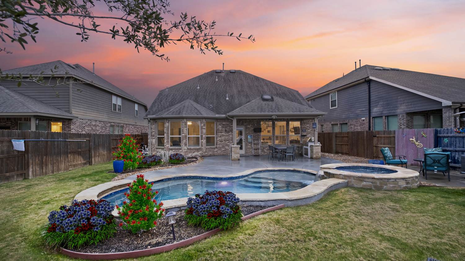 Twilight — Pool & Patio at Dusk